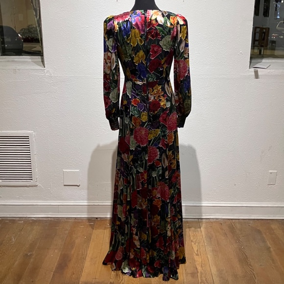 Alice & Olivia Tula Floral-print Devoré-Satin multi-color Tula burnout maxi - Picture 9 of 12